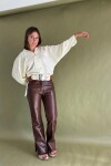 Leather Jeans Chocolate
