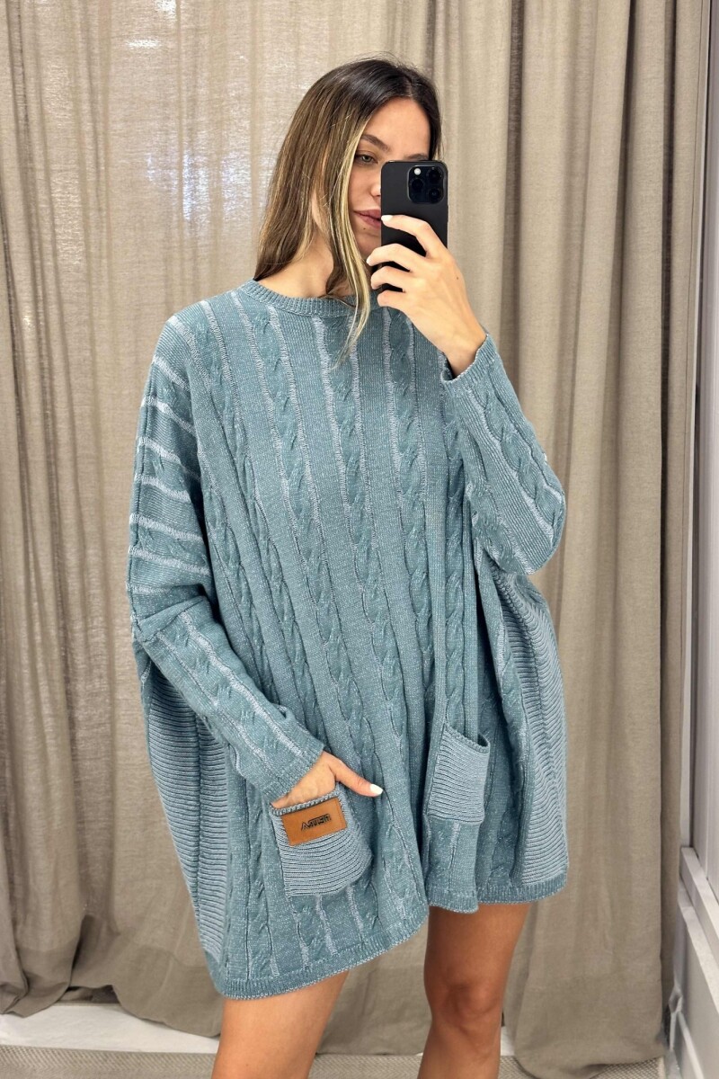 Sweater Oceano Verde/Celeste