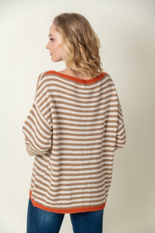 Sweater lana combinado Naranja