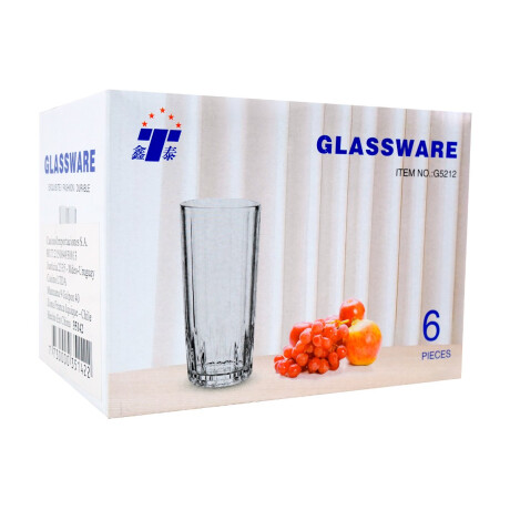 Set de 6 vasos de vidrio 300ml Set de 6 vasos de vidrio 300ml