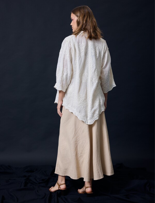 Camisa Broderie BEIGE
