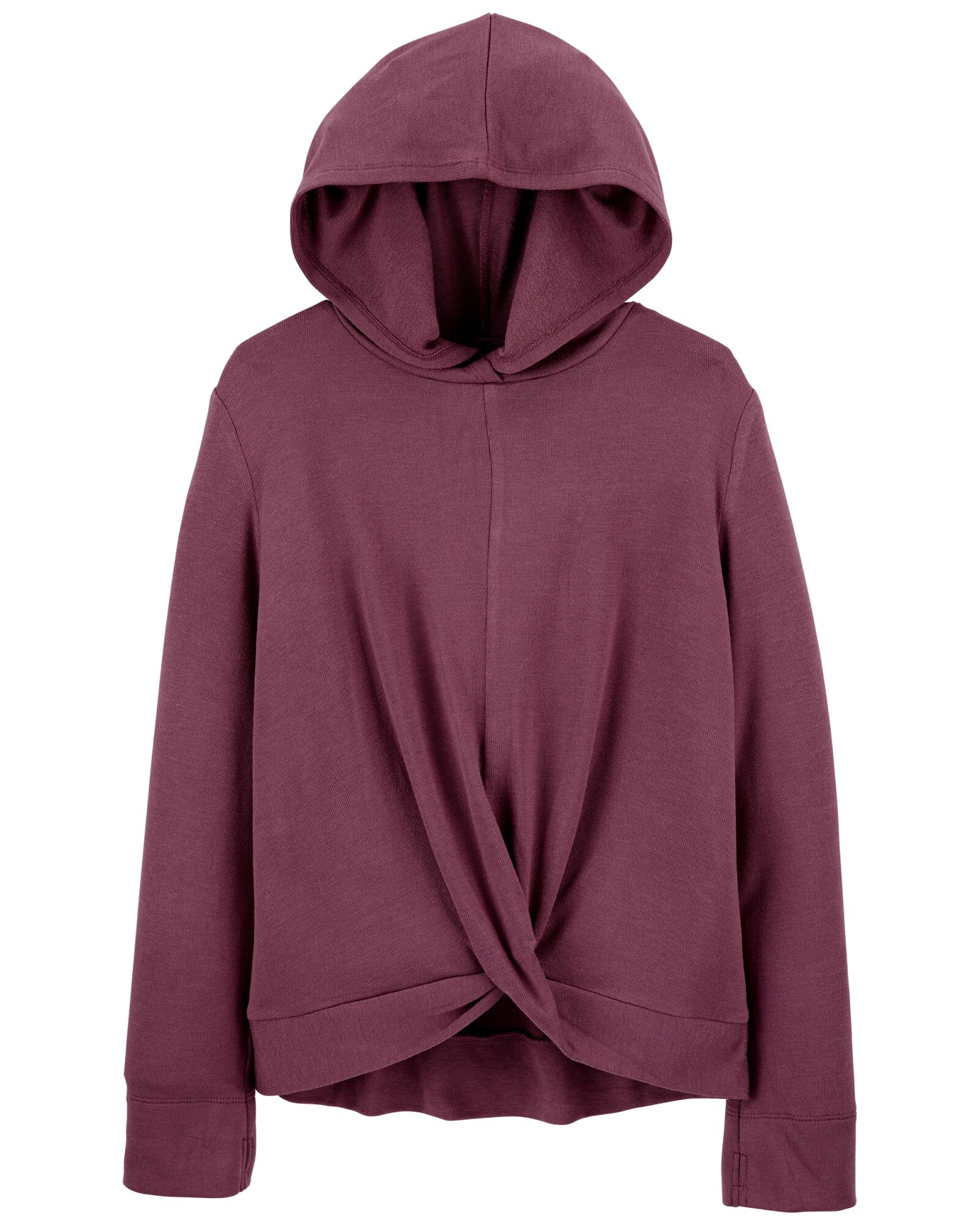 Remera de viscosa con capucha y lazo Sin color