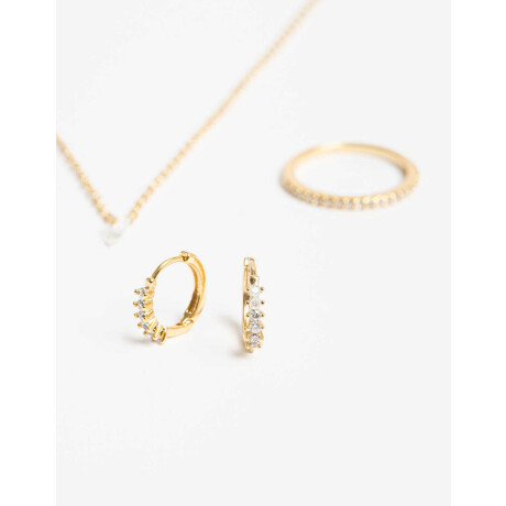 Set De Bijoutero Y Bijoux De Cubic Zirconia Dorado