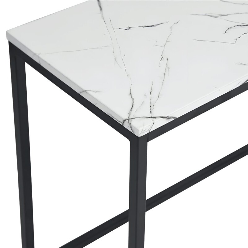 MESA LATERAL METAL/MARMOL 70x35x58CM BLANCO/NEGRO MESA LATERAL METAL/MARMOL 70x35x58CM BLANCO/NEGRO