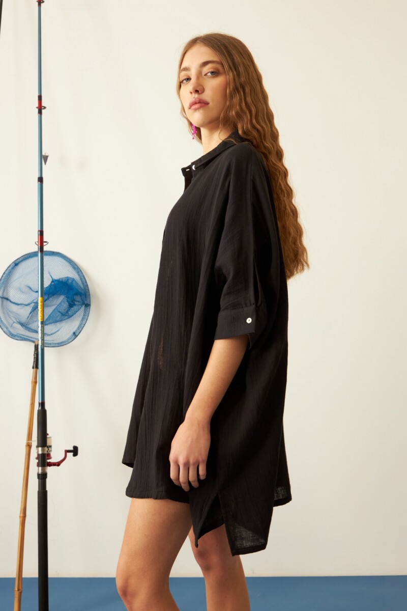 Camisas con botones de carey negro