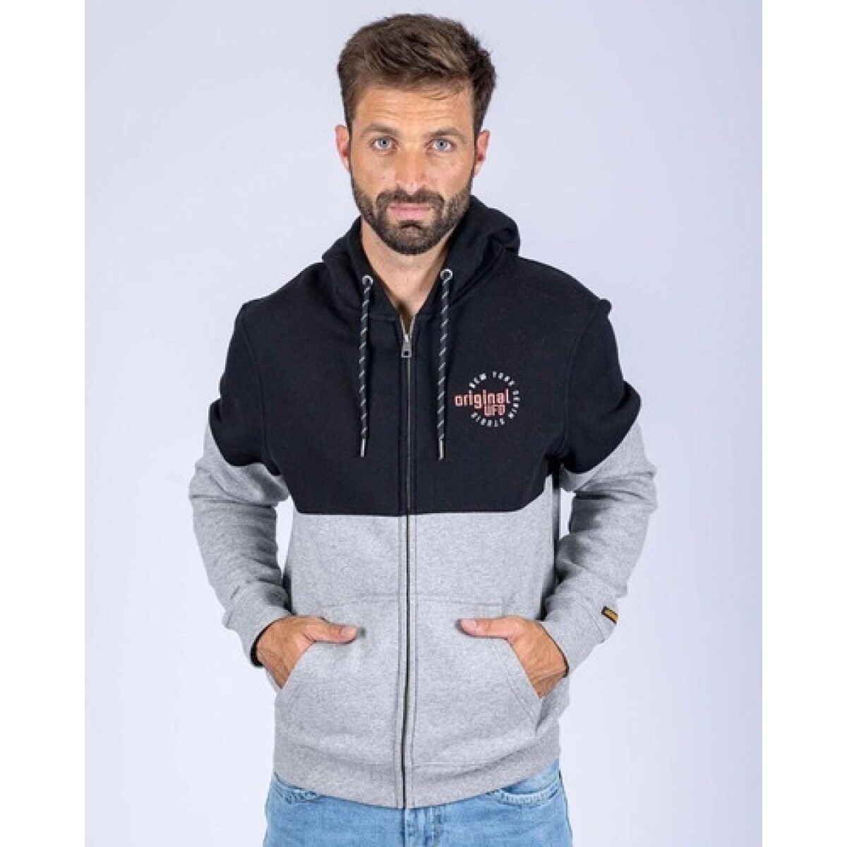 Canguro para hombre combinado con cierre UFO Racing Gris - Gris 