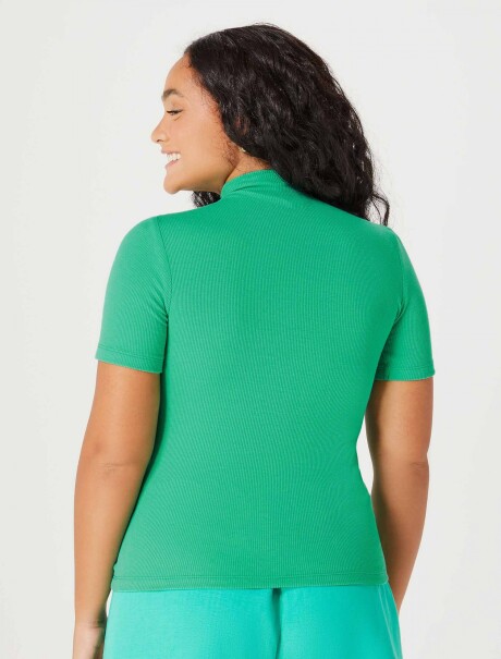 BLUSA MANGA CORTA CON CUELLO EN V VERDE