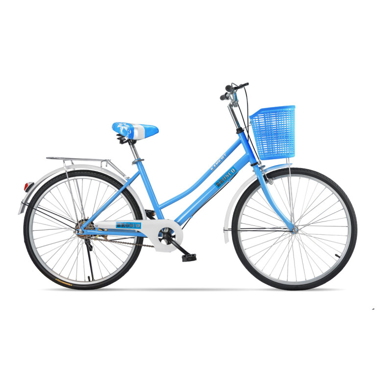 Bicicleta Playera Paseo Dama Rodado 26 + Bolso + Parrilla Azul
