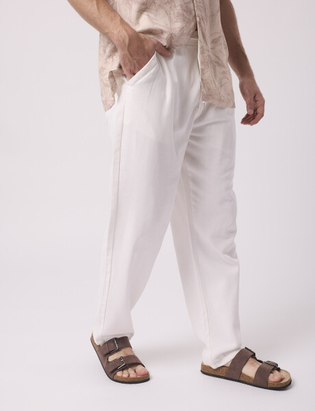 Pantalon cintura jogger blanco