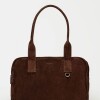 Bolso Capri en cuero gamuza Chocolate
