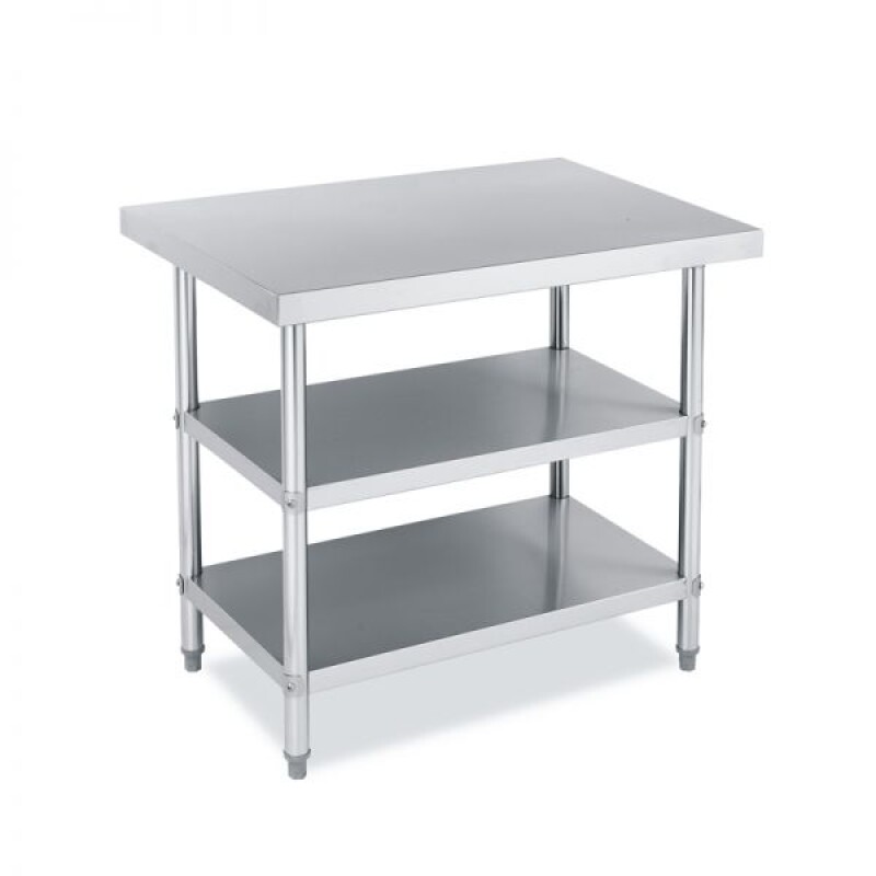 Mesa de Trabajo Inox. 1.8 m con 2 estantes inferiores Perpetua Mesa de Trabajo Inox. 1.8 m con 2 estantes inferiores Perpetua
