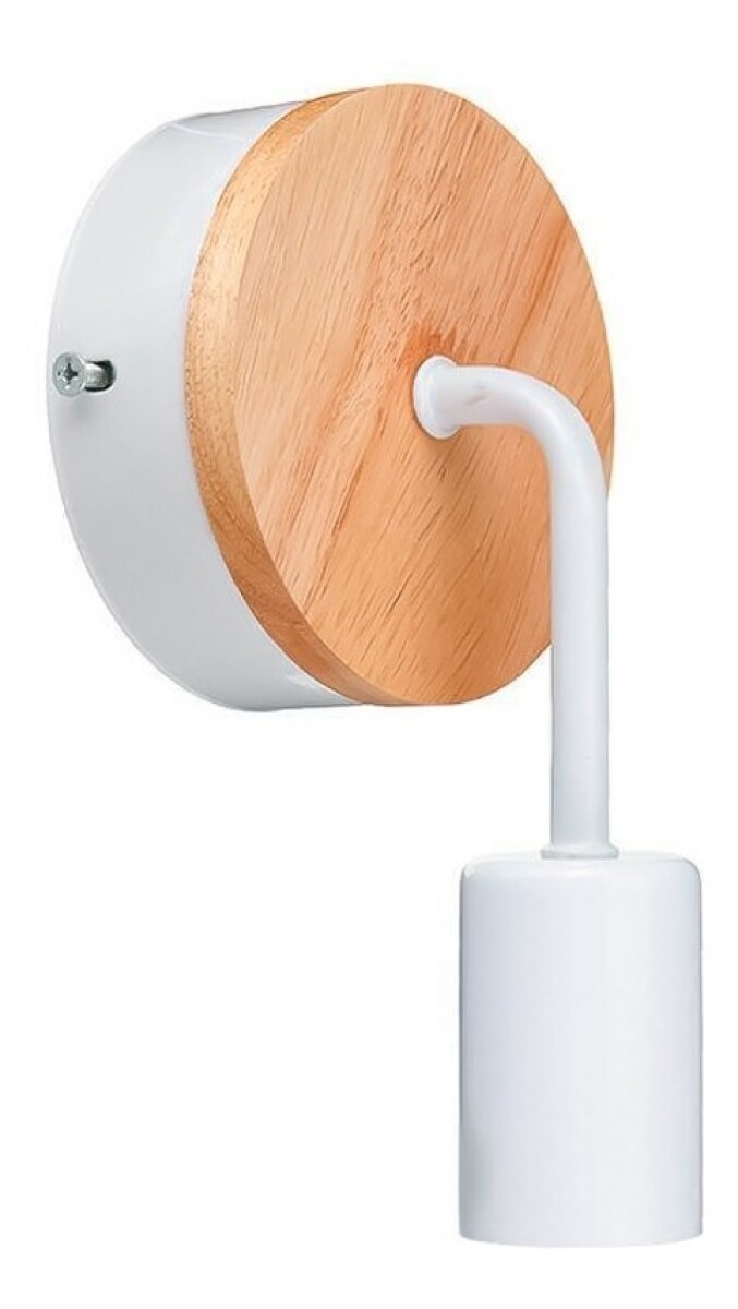 Aplique Pared Nordico Metal Madera Vintage - Blanco 