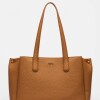 Shopper Erin en efecto cuero graneado Tabaco