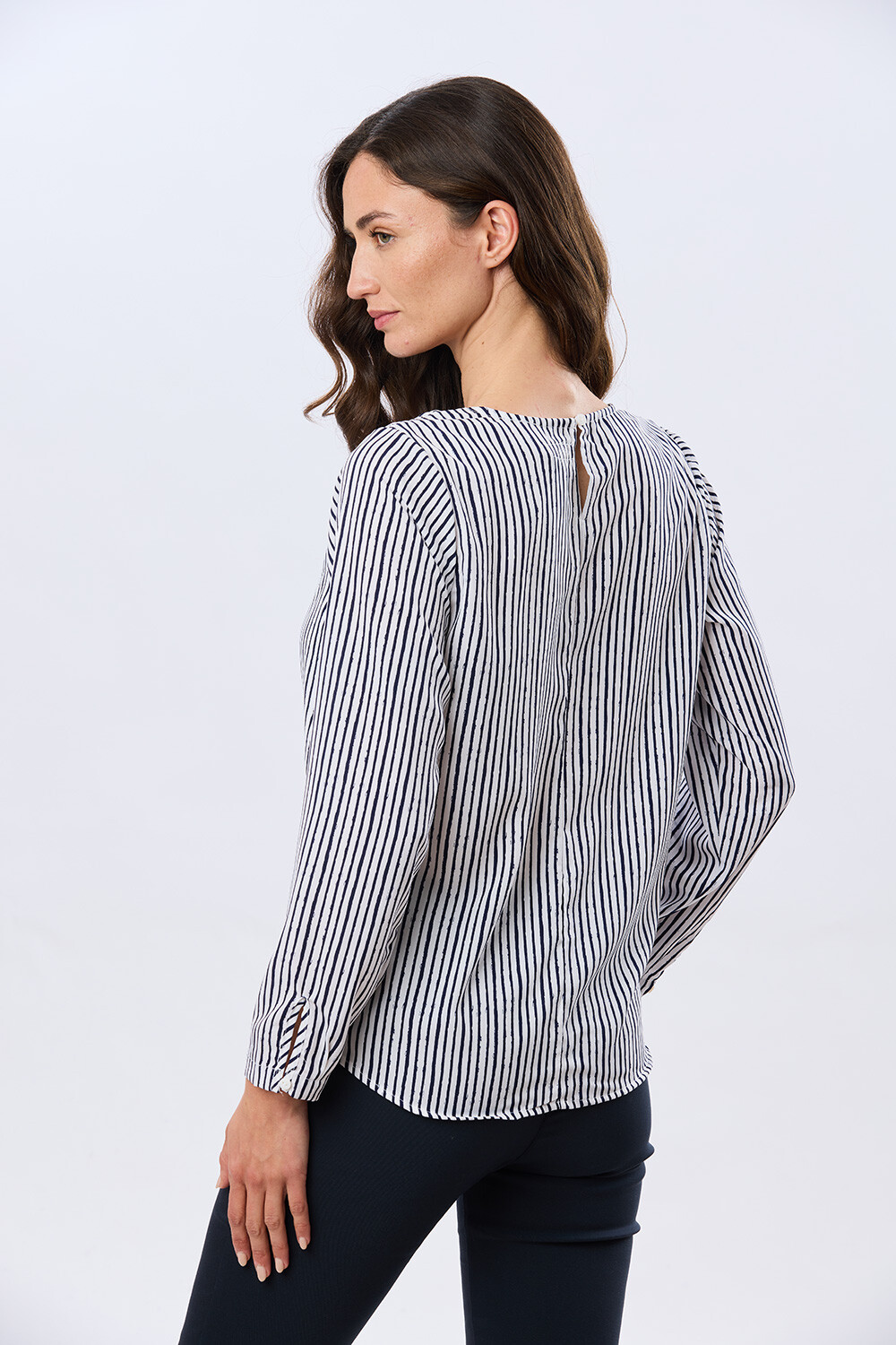 BLUSA CLÁSICA Raya Azul
