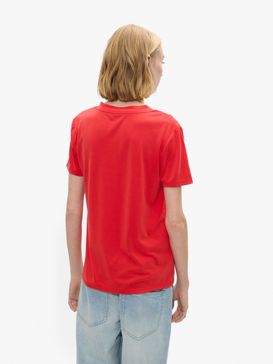 Camiseta Básica Cuello Pico rojo