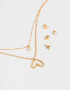 Bijouterie Set Bañada en Oro Bijou Set Con Corazón Bañado En Oro - Dorado