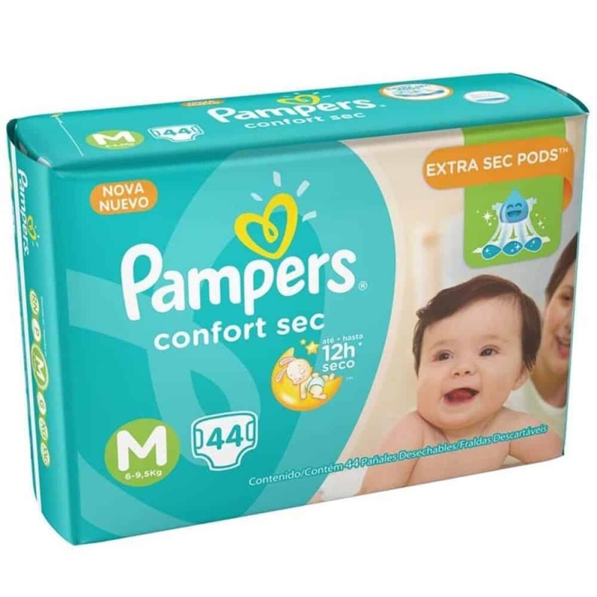 Pañales Pampers Confort Sec M 44 Unidades 