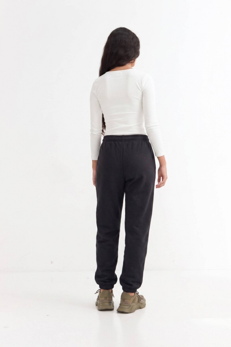 Pantalón dep clásico c/puños elásticos - UNISEX NEGRO