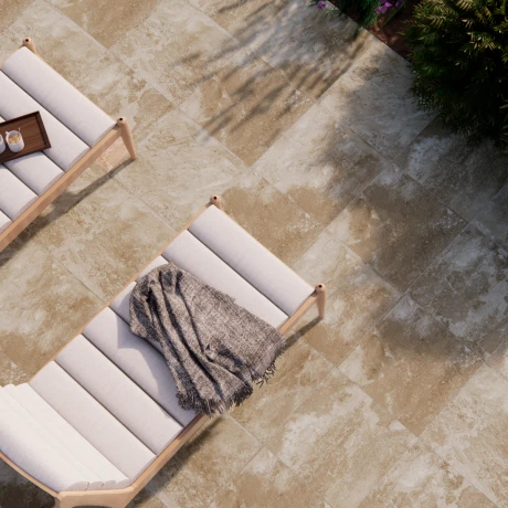 Porcelanato Tipo Piedra Rustico Antideslizante 60X120Cm Piso GAMAS DE BEIGE
