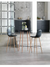 Taburete de bar JONSTRUP polipiel negro/color roble Taburete de bar JONSTRUP polipiel negro/color roble
