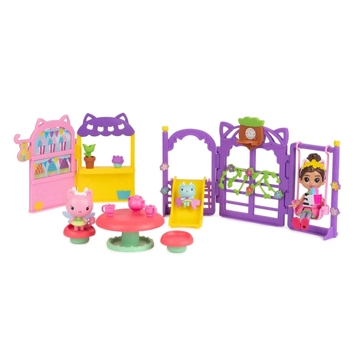 La Casa de muñecas de Gabby juego de fiesta en el jardín de hadas con gatitos 