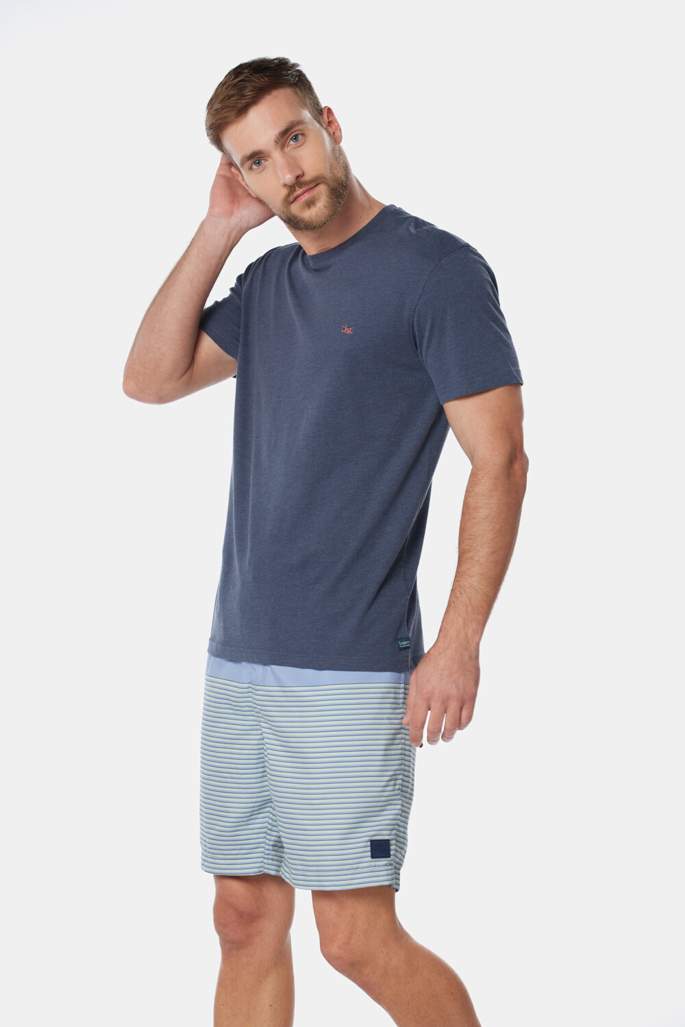 SHORT DE BAÑO RAYADO Azul