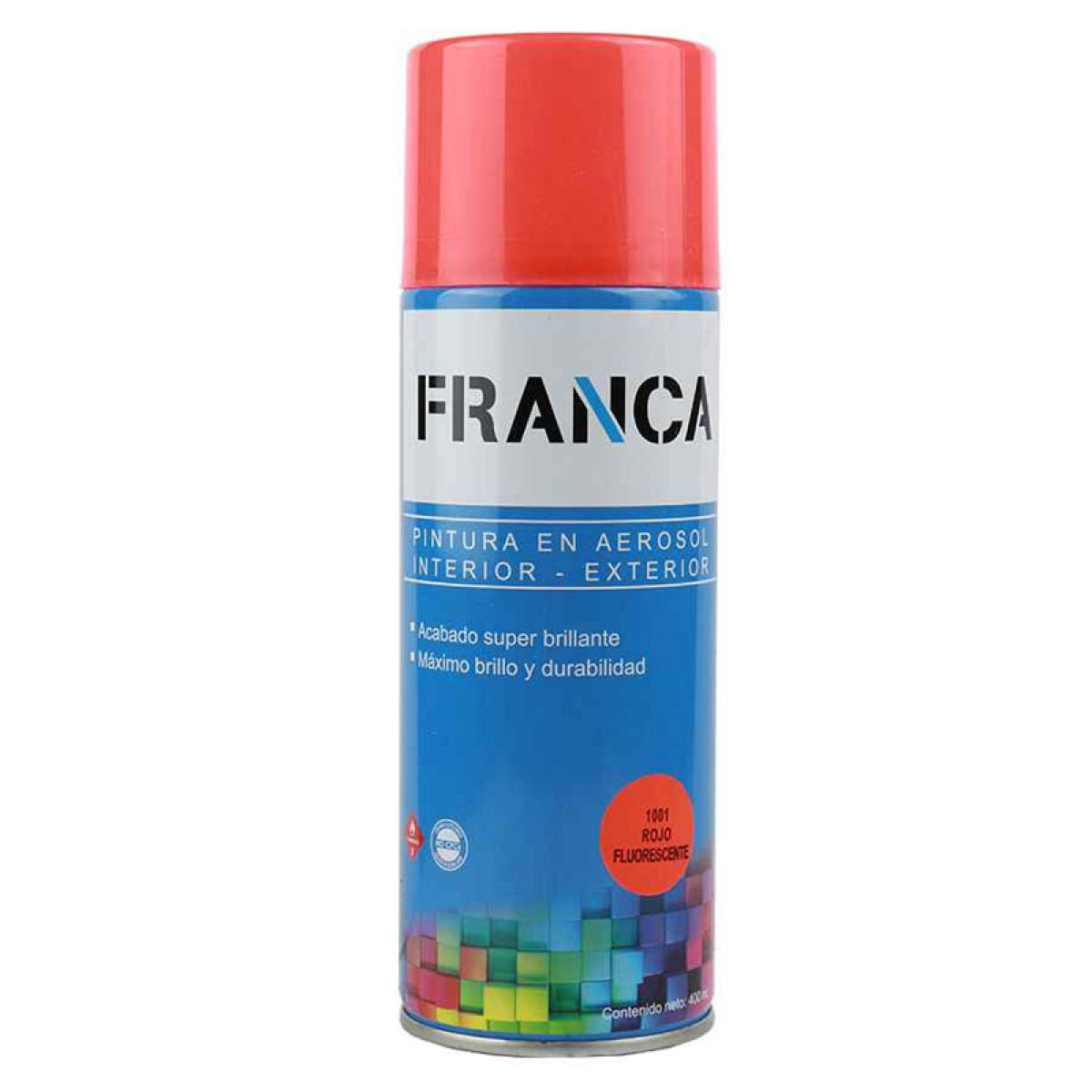 ESMALTE AEROSOL 400ML ROJO FLUORESCENTE REF.1001 FRANCA ++ - N/a 