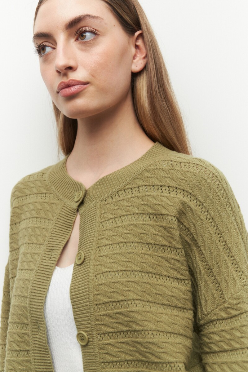 CARDIGAN TEO Verde Oliva