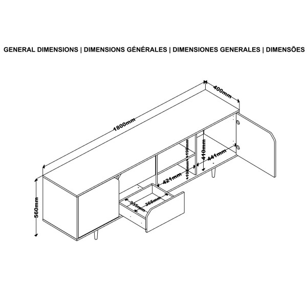 Rack Tv Tebas Rk203382bl Combinado 75 RACK TV TEBAS COMBINADO