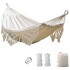 Hamaca Paraguaya Silla Colgante Reforzada Jardín Bolso + Acc Variante Color Blanco