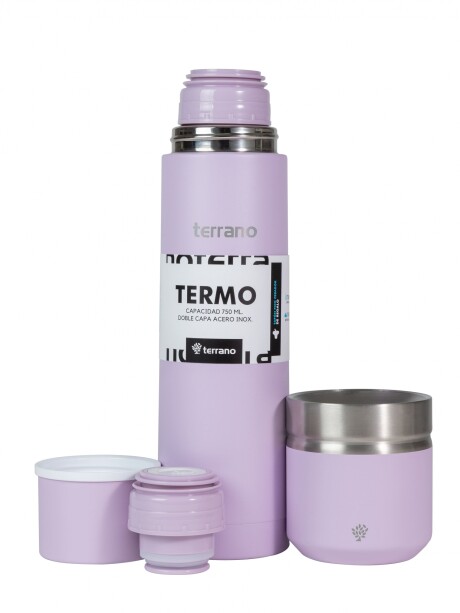 Kit Termo Acero Bala 750mL + Mate Folkie Lila
