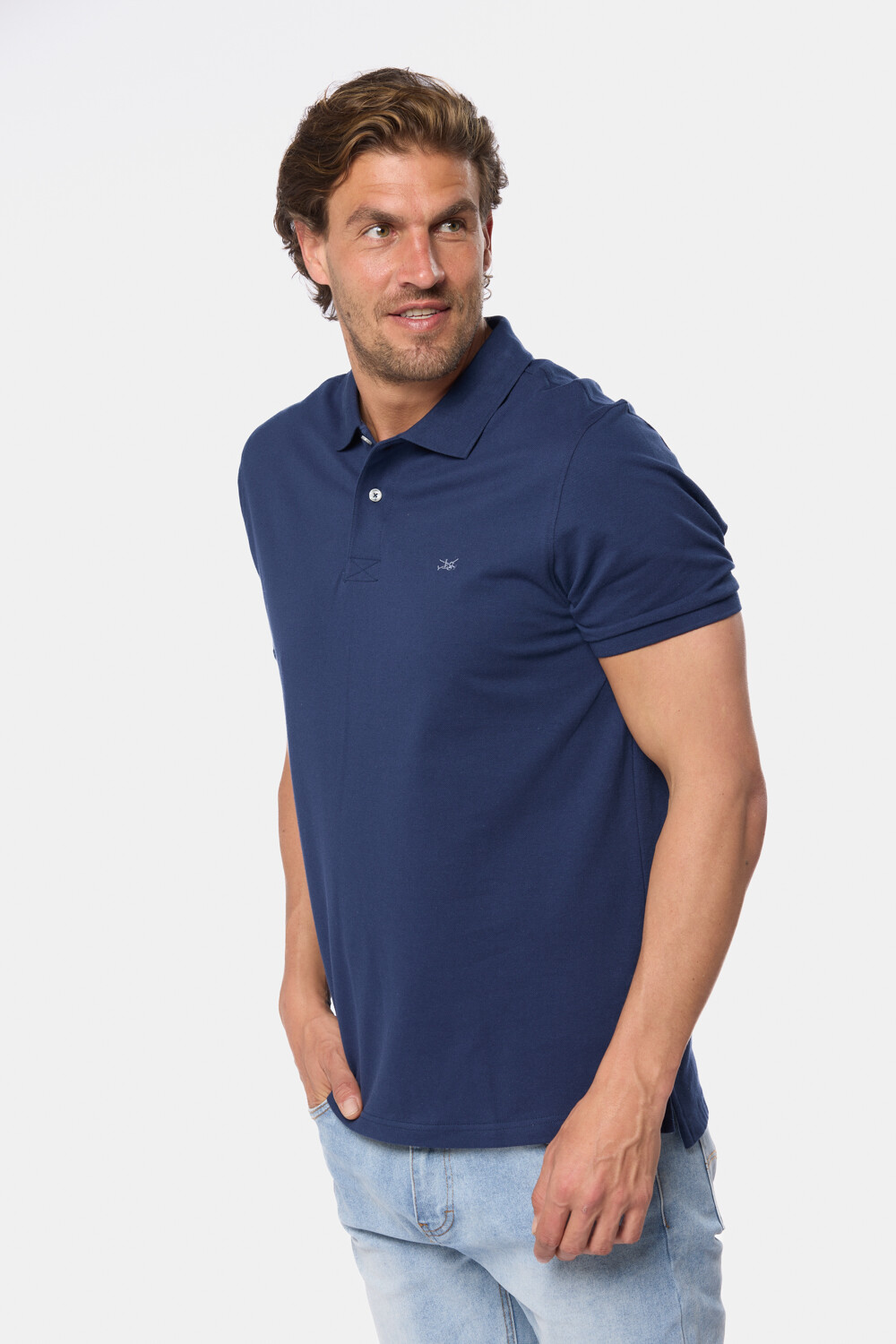 REMERA POLO LISA Azul