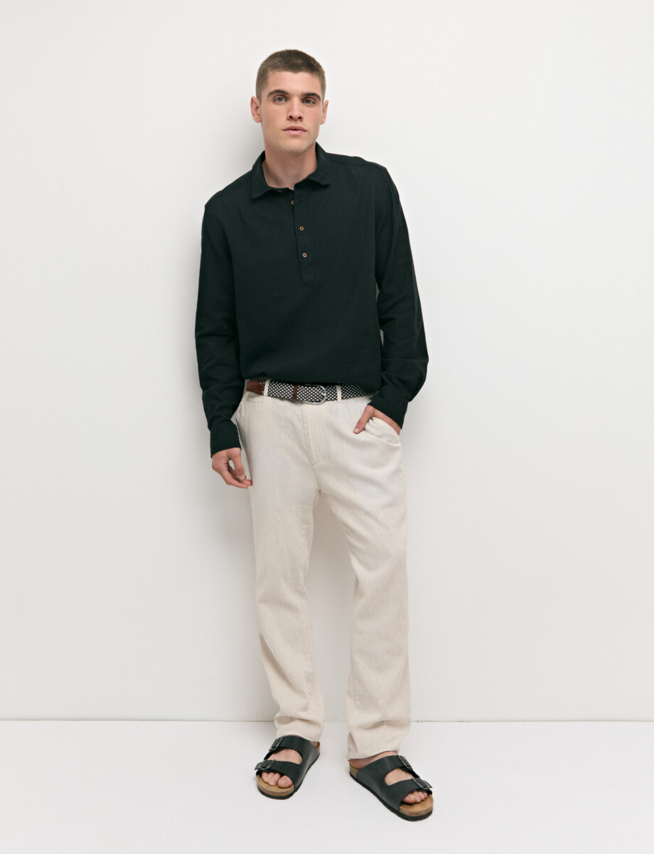 012766 CAMISA LINO WIN Negro