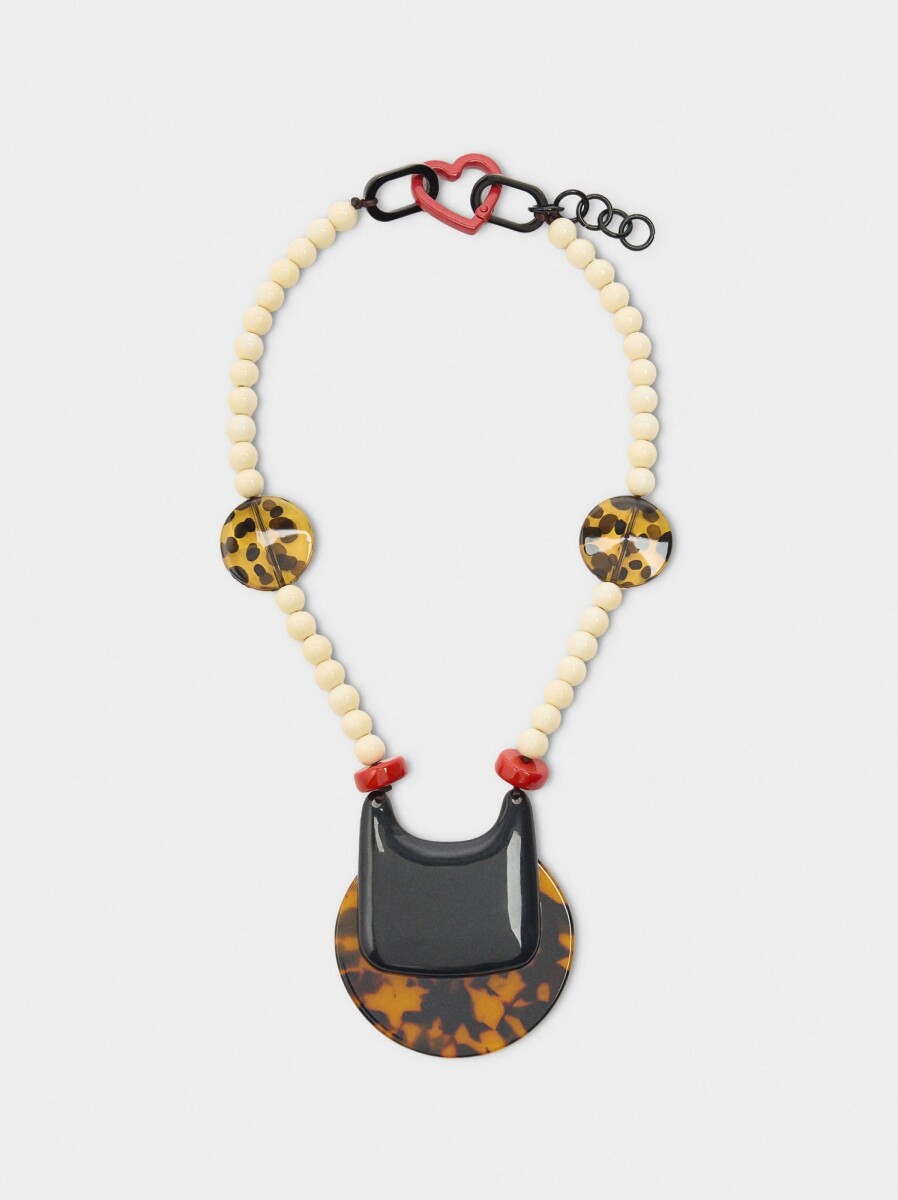 Collar Corto De Colgante Efecto Carey - multicolor 