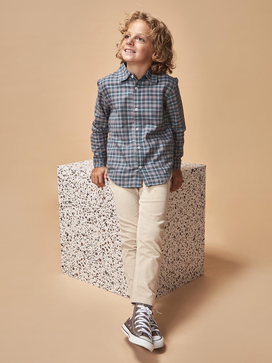 Pantalon 5 Bolsillos De Pana Piedra