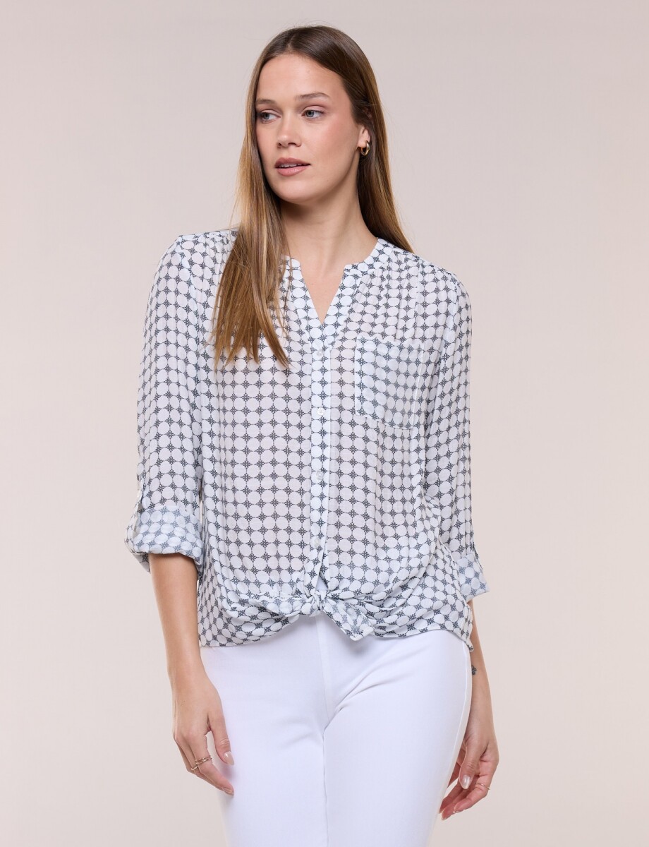 Blusa Nudo - Blanco/azul 