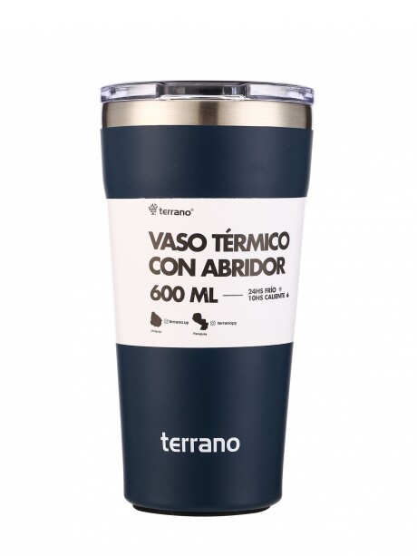 Vaso Acero Inox. 600mL. Azul