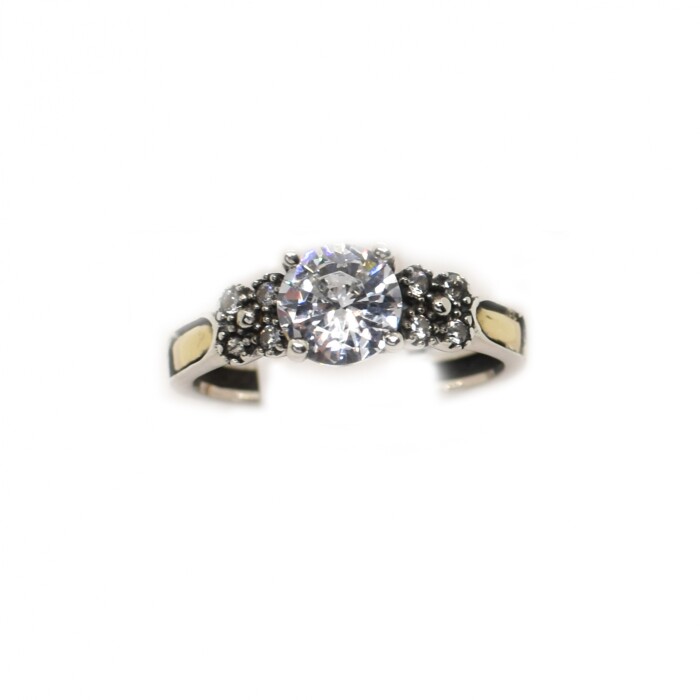 Anillo en Oro y Plata 925 con Zirconias Anillo en Oro y Plata 925 con Zirconias