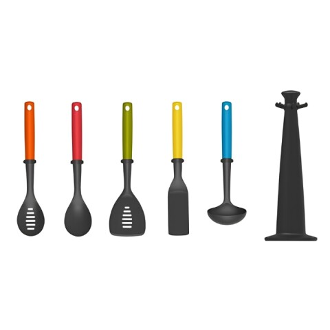 Set 5 Utensilios de Cocina con Soporte Joseph Joseph Duo Set 5 Utensilios de Cocina con Soporte Joseph Joseph Duo