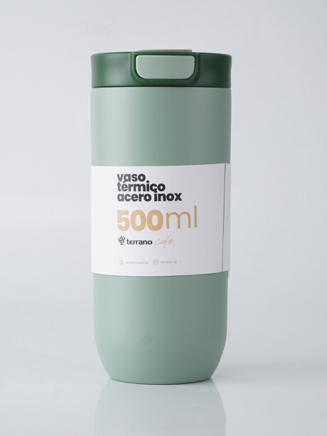 Vaso Térmico Push&Drink 500mL. Oliva