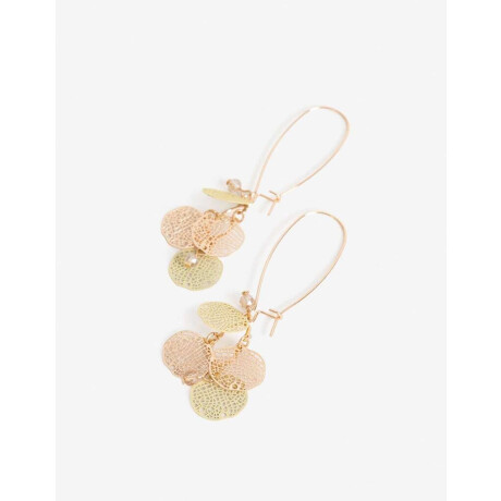 Aretes Colgantes Con Racimo De Hojas Dorado