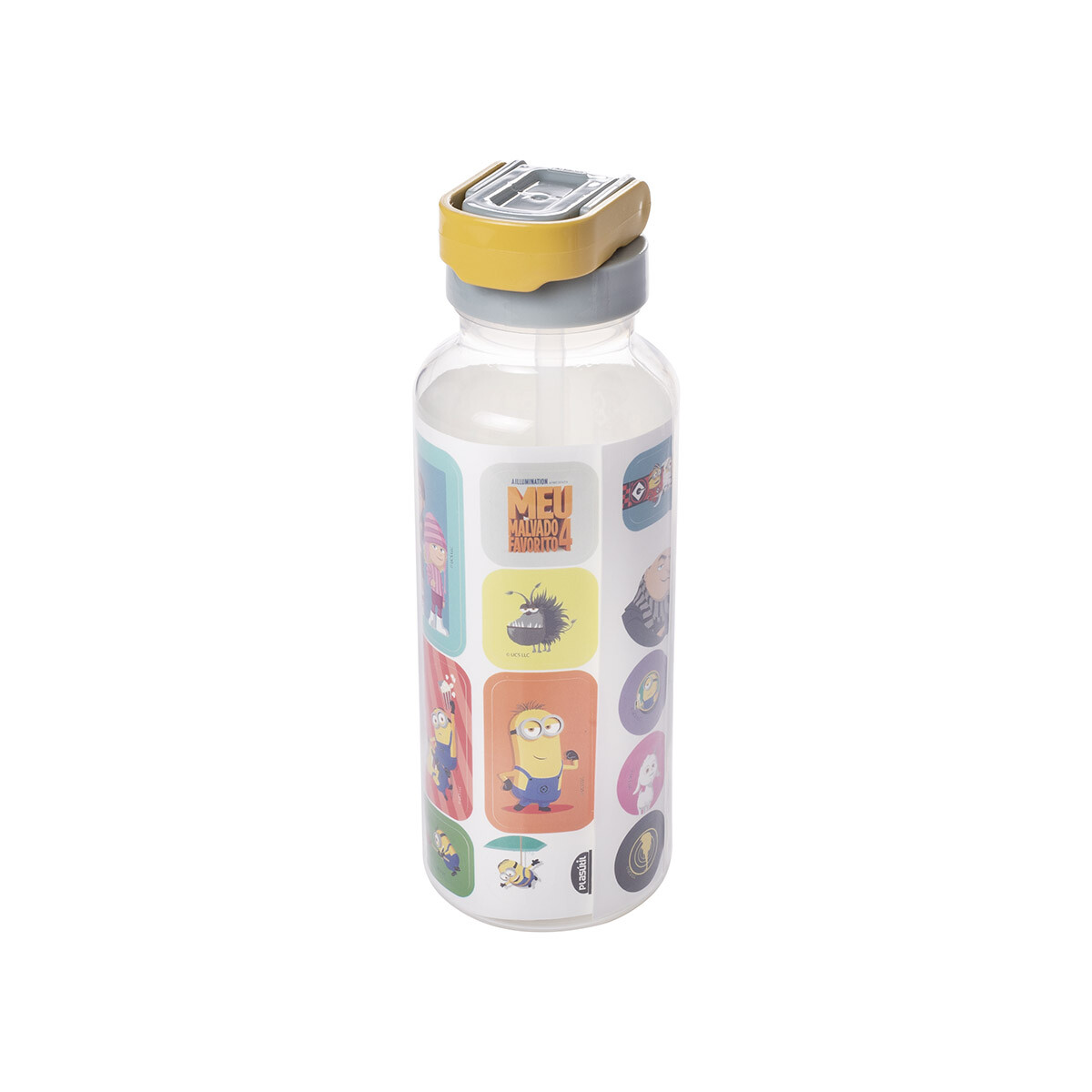 Botella Plática Fun Minions 600 ml con Adhesivos 
