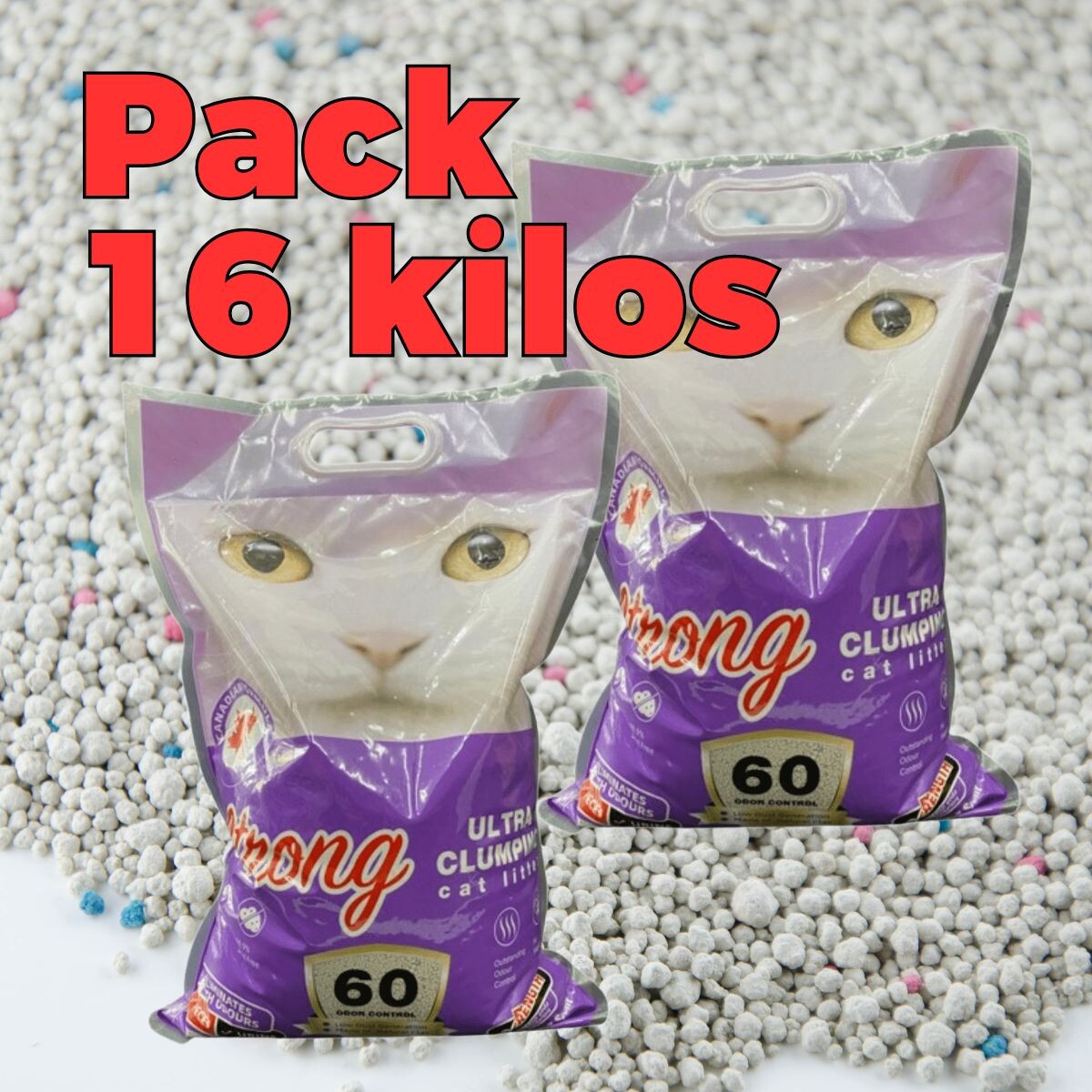 ARENA AGLOMERANTE STRONG - PACK 16 KILOS LAVANDA 