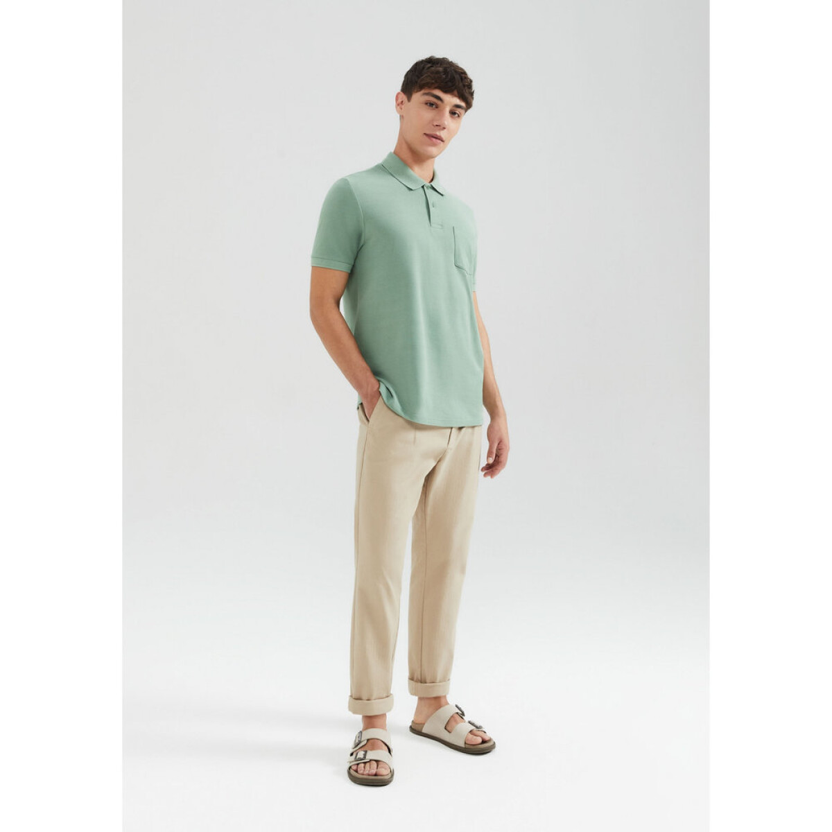 CAMISA POLO MM MASC - VERDE CLARO 