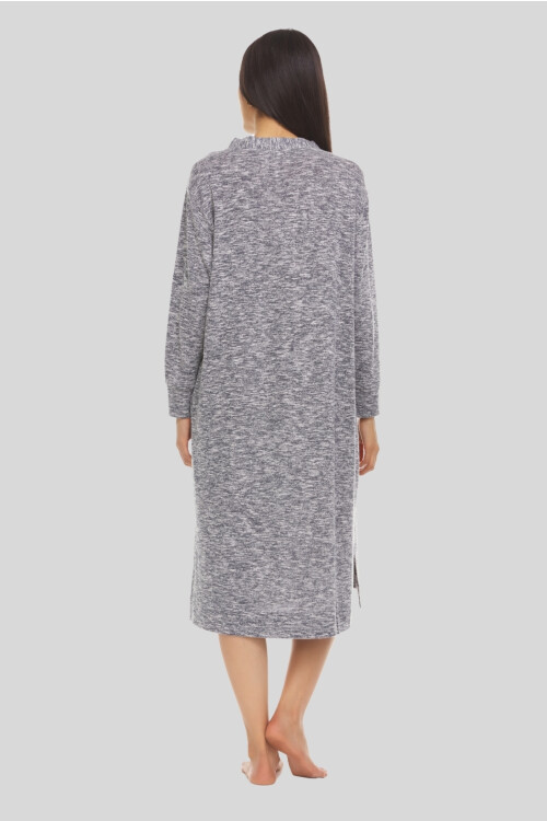 DRESS LARGO JASPEADO GRIS