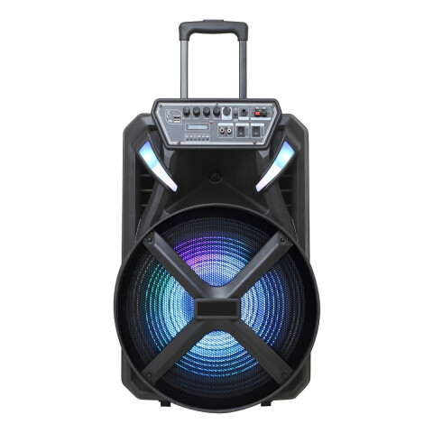 Parlante Portátil Telefunken 15' + Mic Inalámbrico + Control Negro Parlante Portátil Telefunken 15' + Mic Inalámbrico + Control Negro