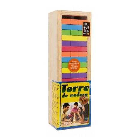 Jenga Apego en madera Clásico de colores con dado 001