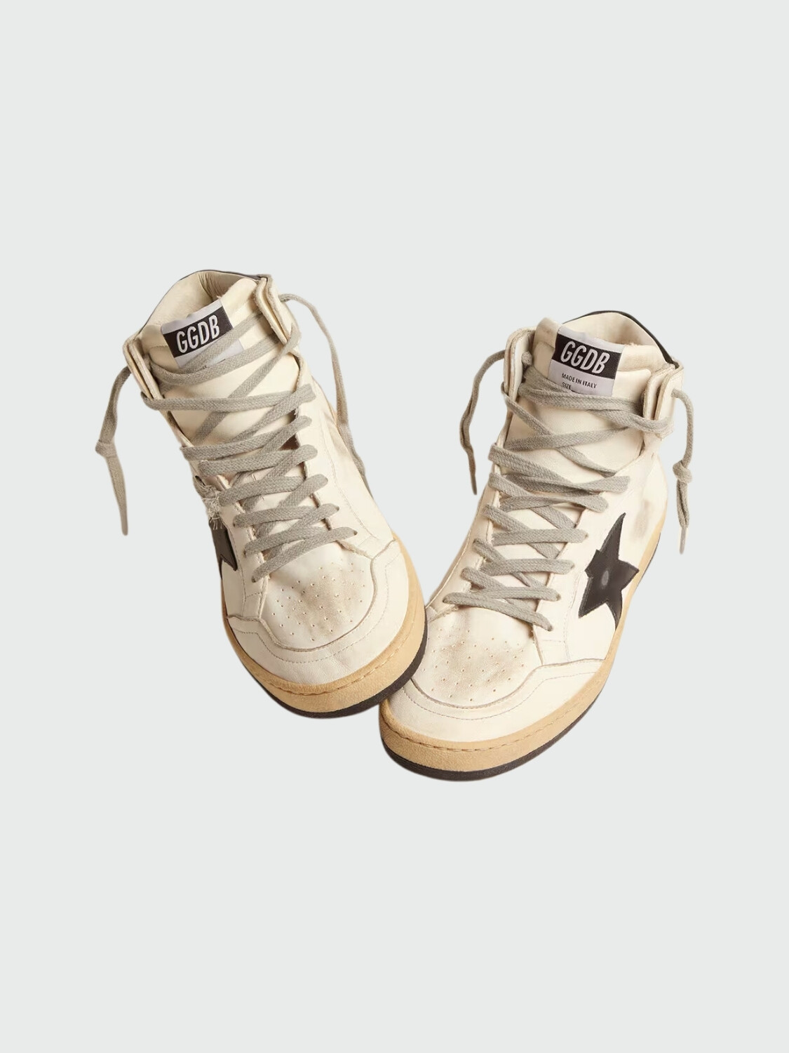 GOLDEN GOOSE - Zapatillas Sky-Star con estrella y talón rojo Blanco