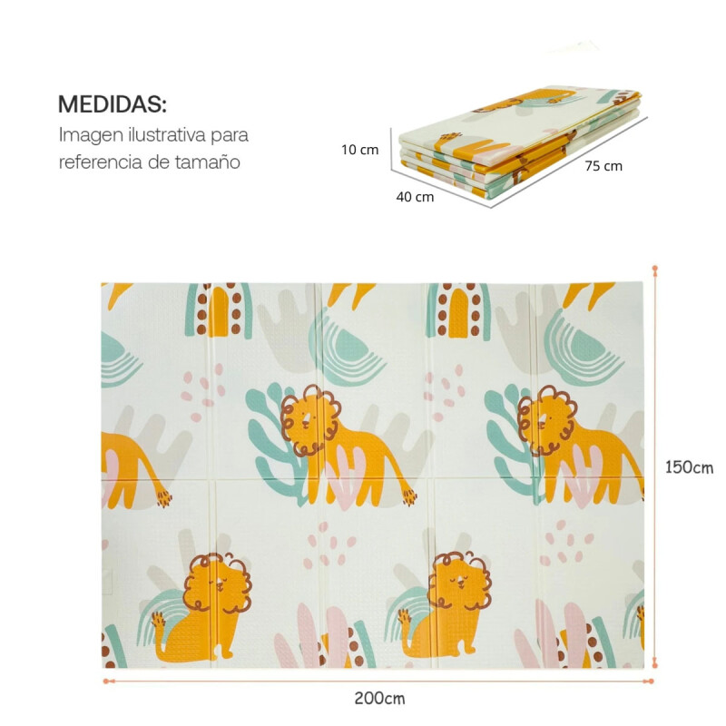 Alfombra Infantil Plegable y Reversible Antideslizante Bebesit Beige Safari