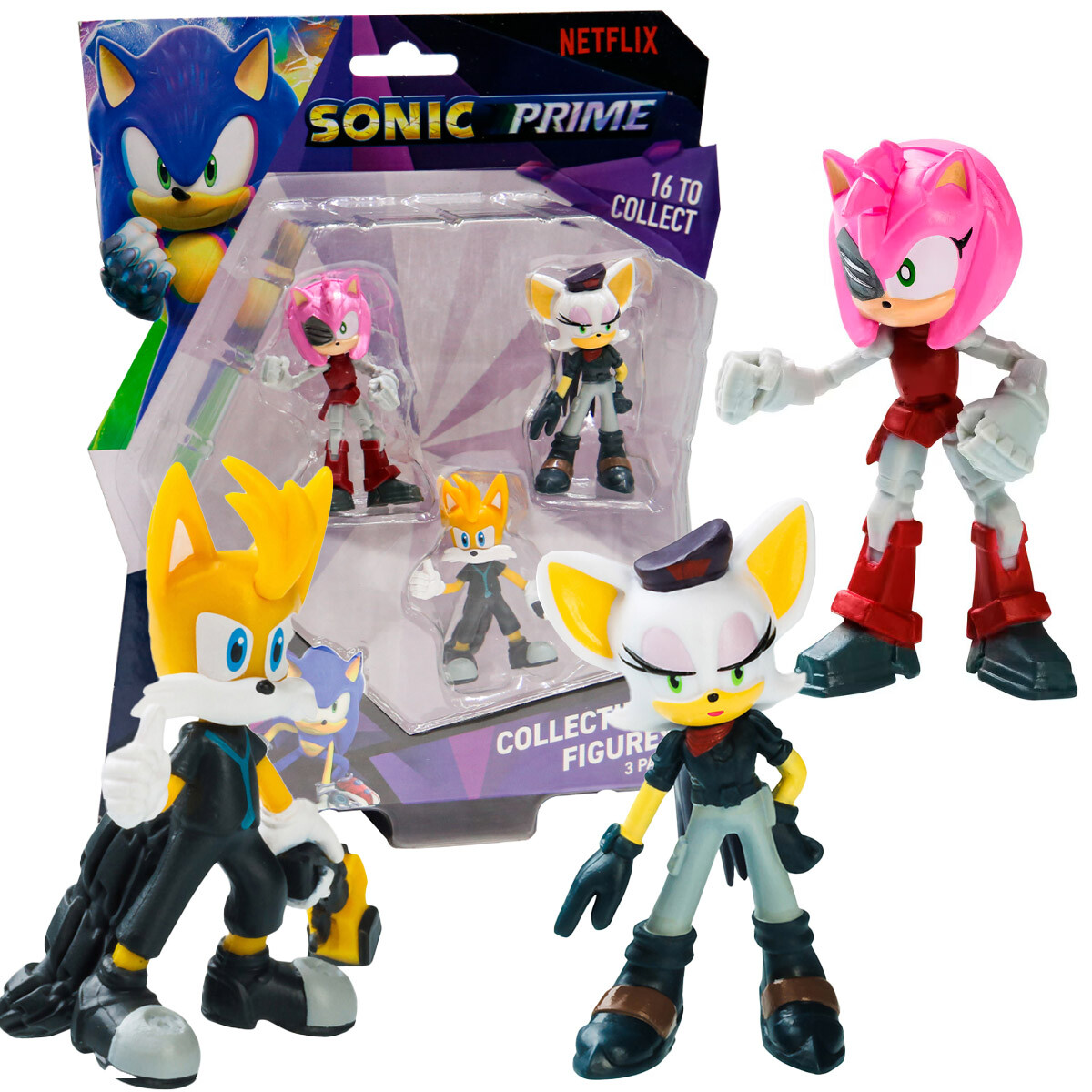 Figuras Muñecos Sonic X3 Original Coleccionable - 1 